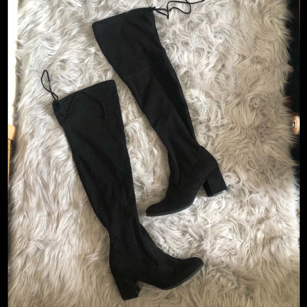 Faux Suede Over the Knee Boots